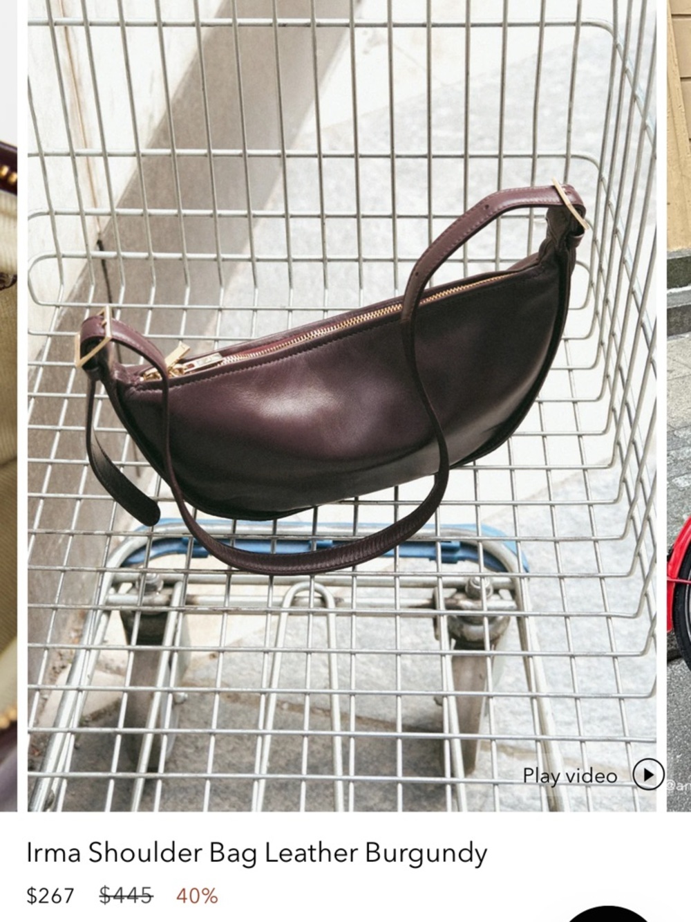 Flattered Irma Shoulder Bag Leather Burgundy - Picture 5 of 14